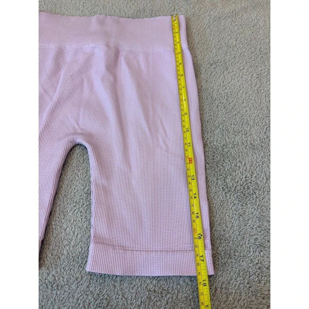 Current San Francisco Lilac Purple Ribbed Biker‎ Shorts High Waist Seamless O/S